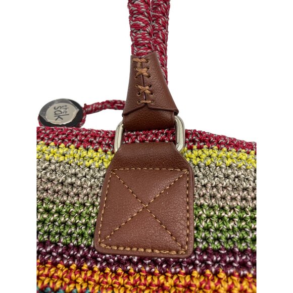 The Sak Gypsy Cambria Crochet Shoulder Bag With Brown Accents & Zipper Closure - Picture 7 of 16
